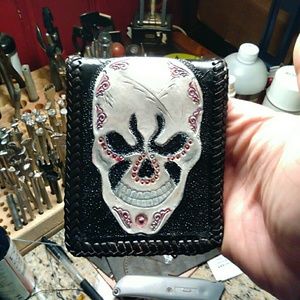 Hand Tooled Sugar Skull Billfold